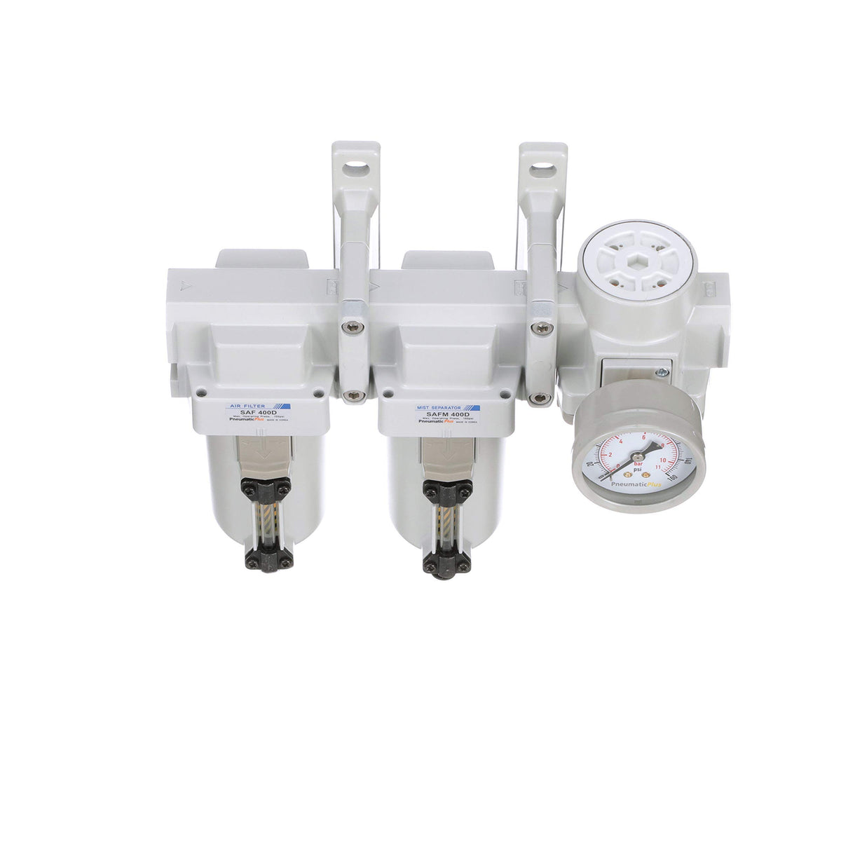 SAU430-N04DG-MEP 3-Stage Air Filter Dryer Regulator, 1/2" NPT (Metal Bowl - Auto Drain)