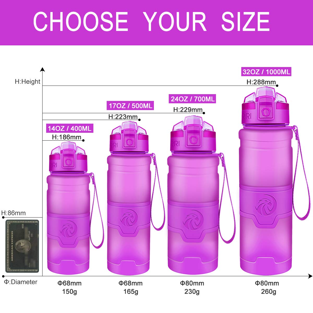 Sport Water Bottle Kids (17 Ounces / Purple)
