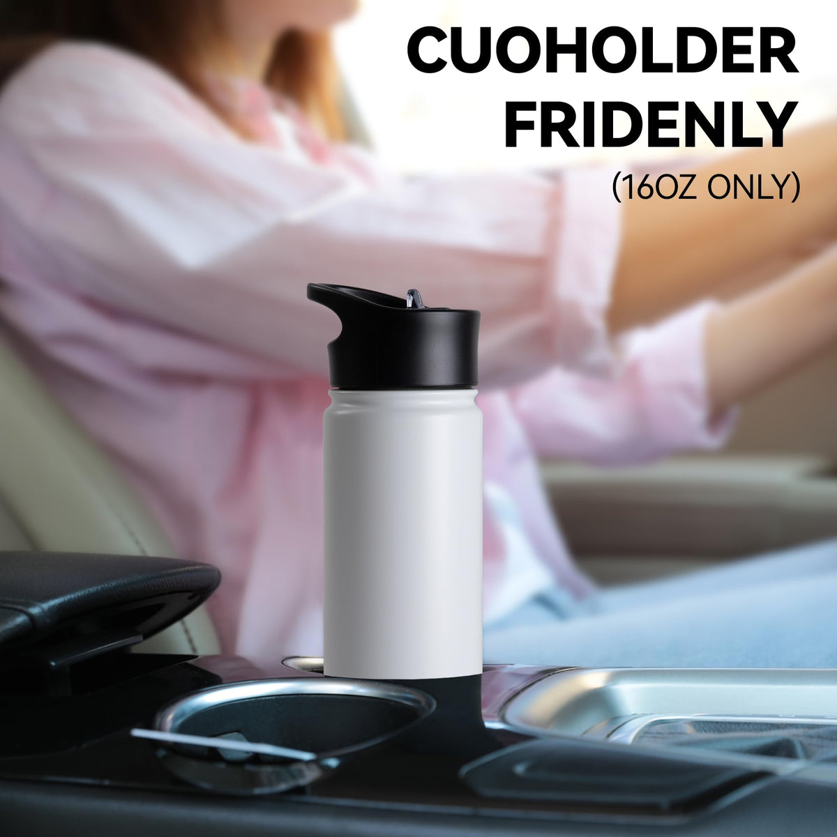 16 oz Insulated Water Bottle Bulk 8 Pack (White / 16 Ounces-8)