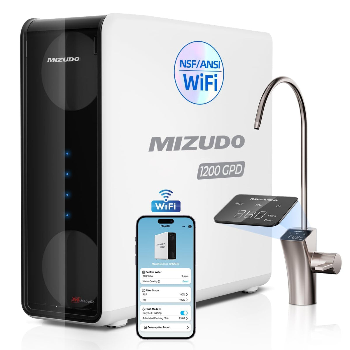 Megaflo 1200GPD Tankless Reverse Osmosis System
