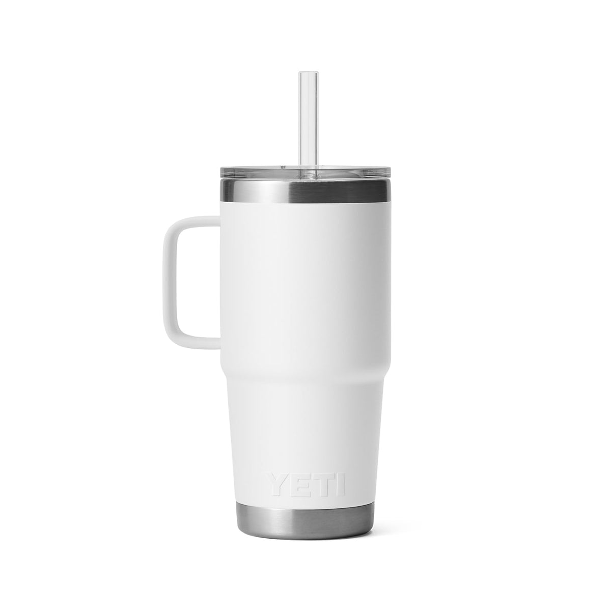 Rambler 25 oz Tumbler with Handle and Straw Lid (White / 25 Ounces)