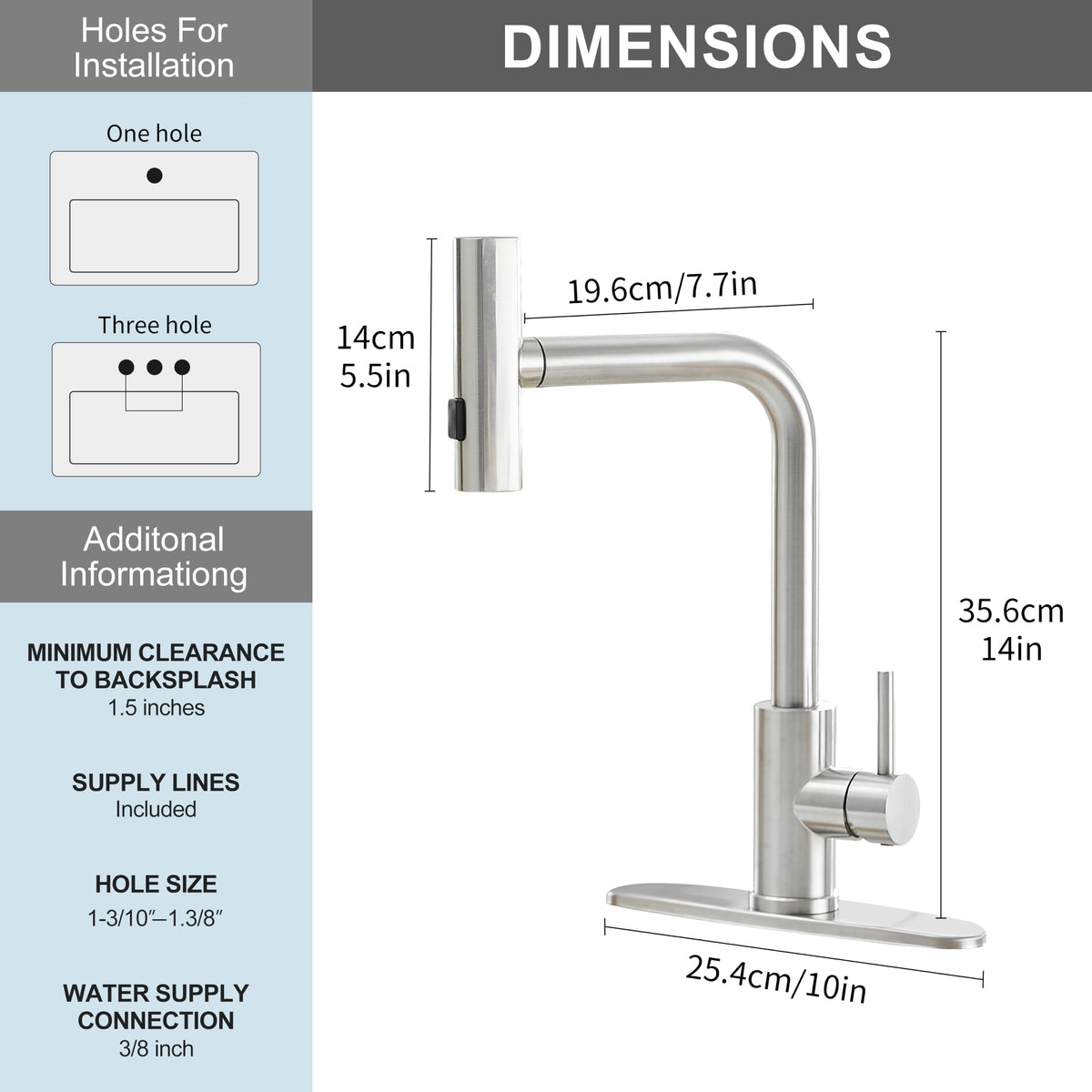 Kitchen Faucets with Pull Down Sprayer (Brushed / Waterfall)