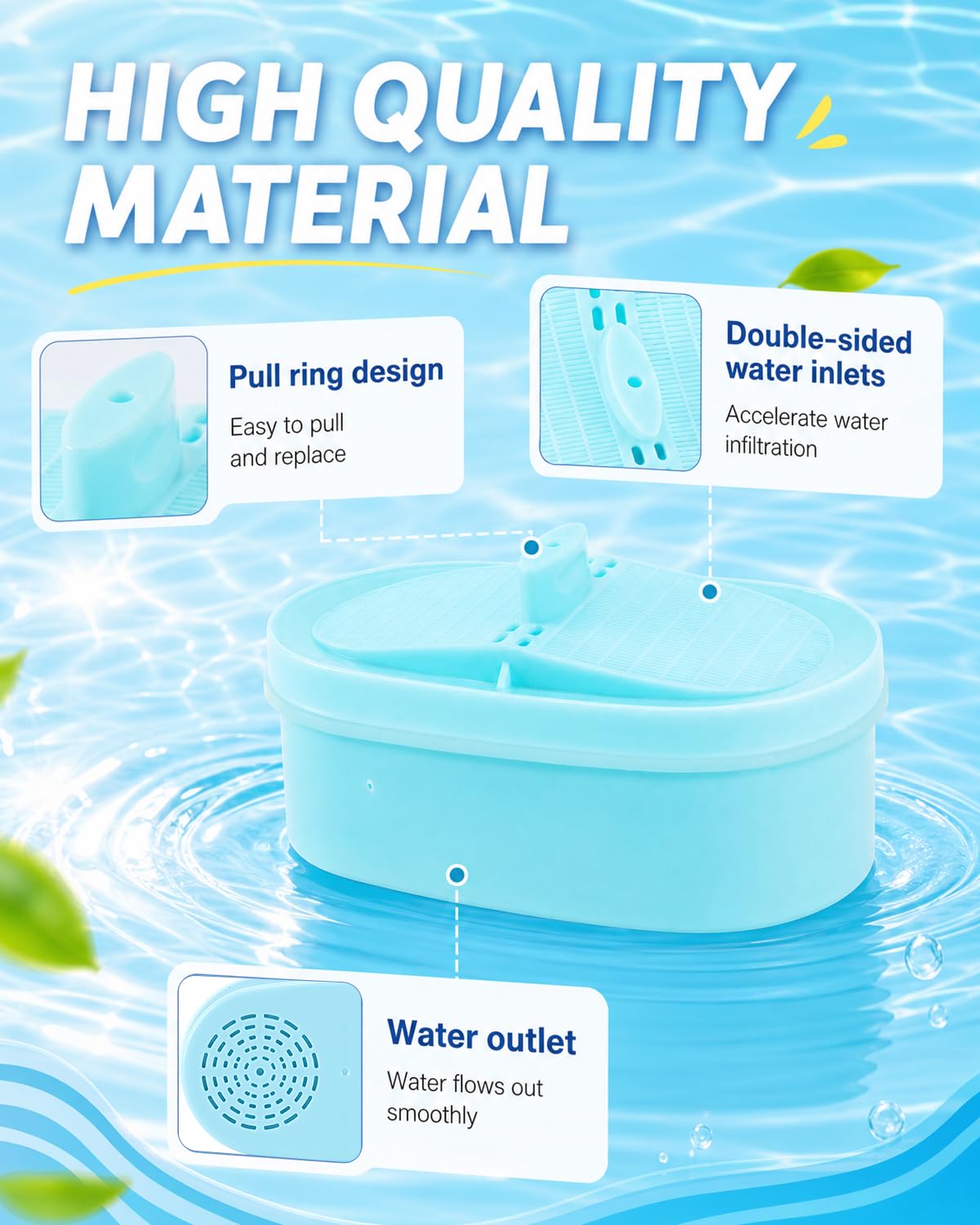WD-PF-01A Plus Replacement Filter Fit for Water-Drop Pitcher (Blue)