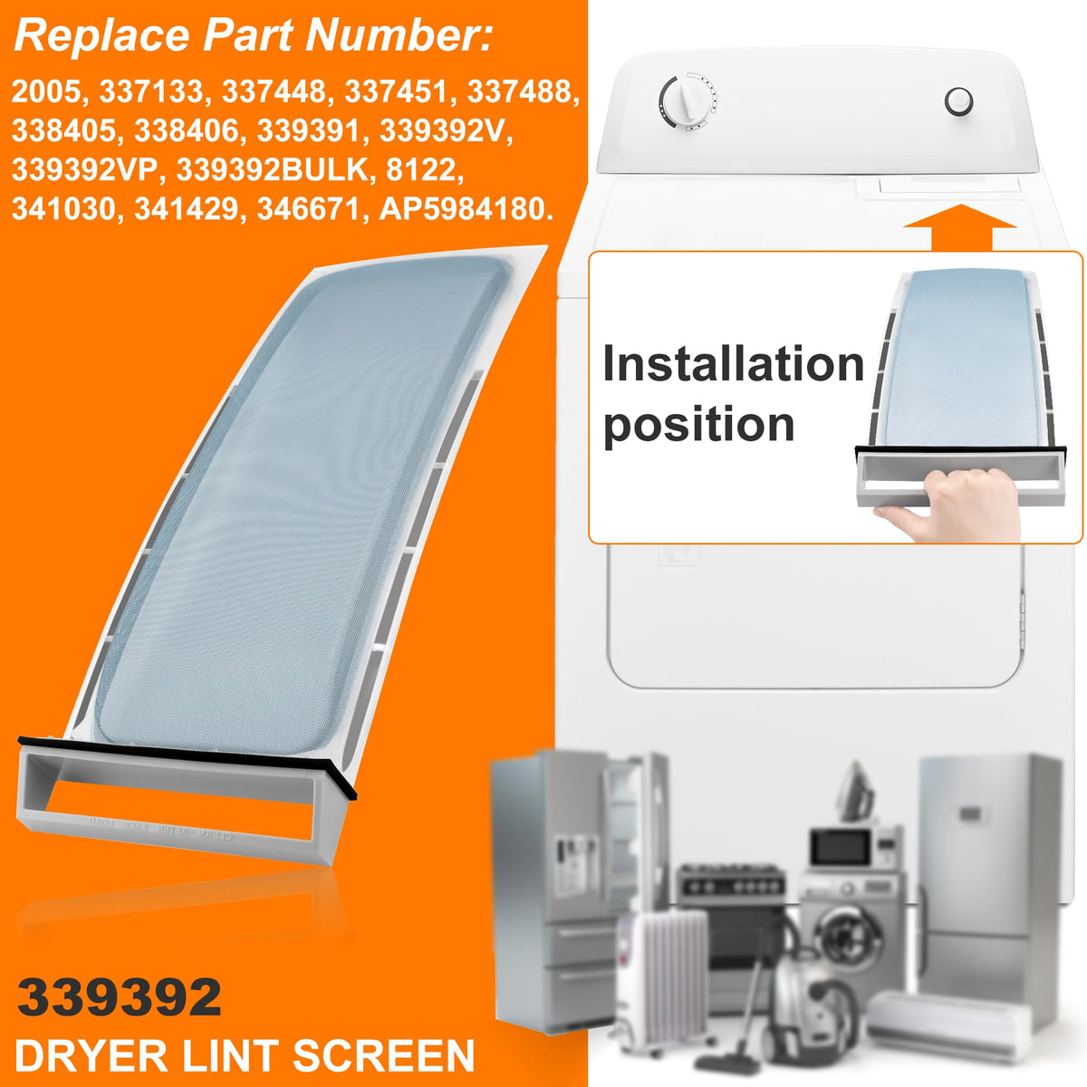 339392 Dryer Lint Filter Case Screen Replacement by MIFLUS