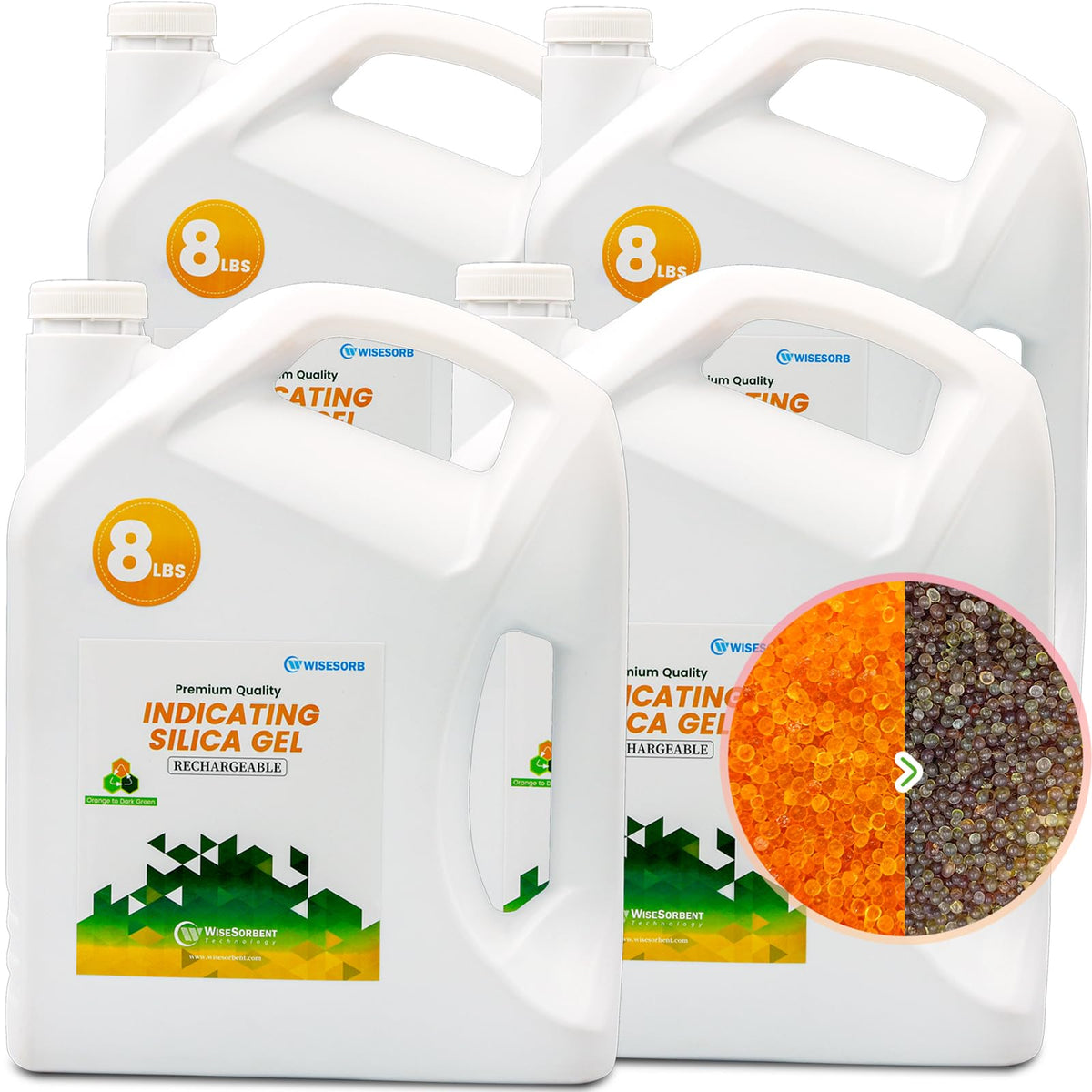 32lb Premium Silica Gel Desiccant Orange Indicating Reusable Beads (32LBS / Orange to Dark Green)