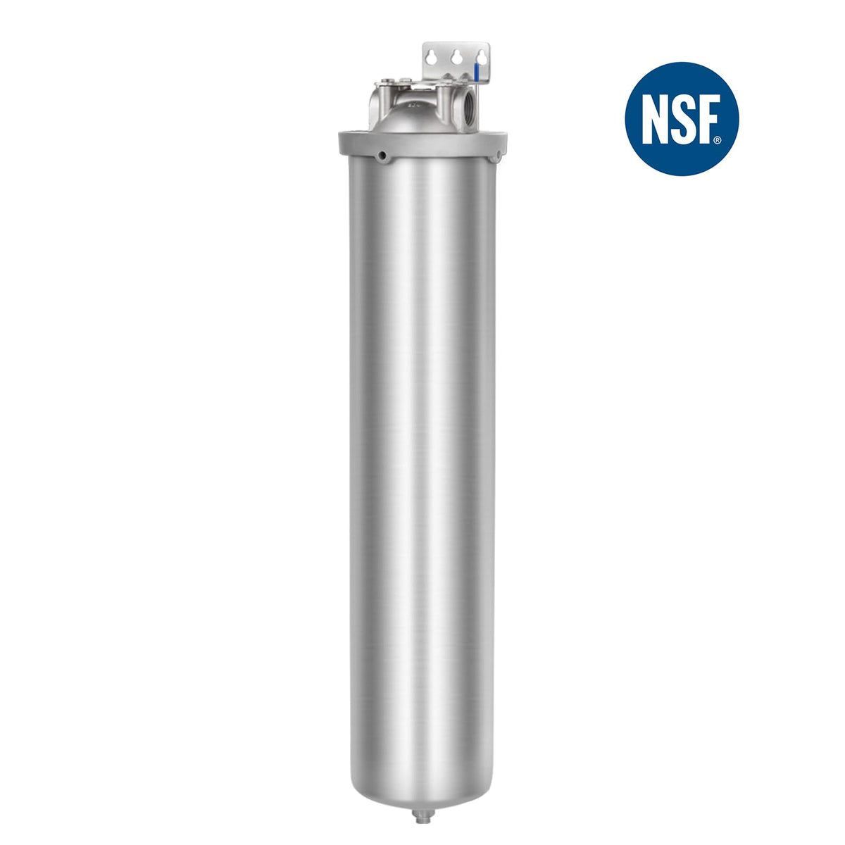 NSF ANSI 42 Certification Big+ Stainless Steel Filter Housing for 20”Length (20" × 4.5" -1-1/2" NPT-Square Head)