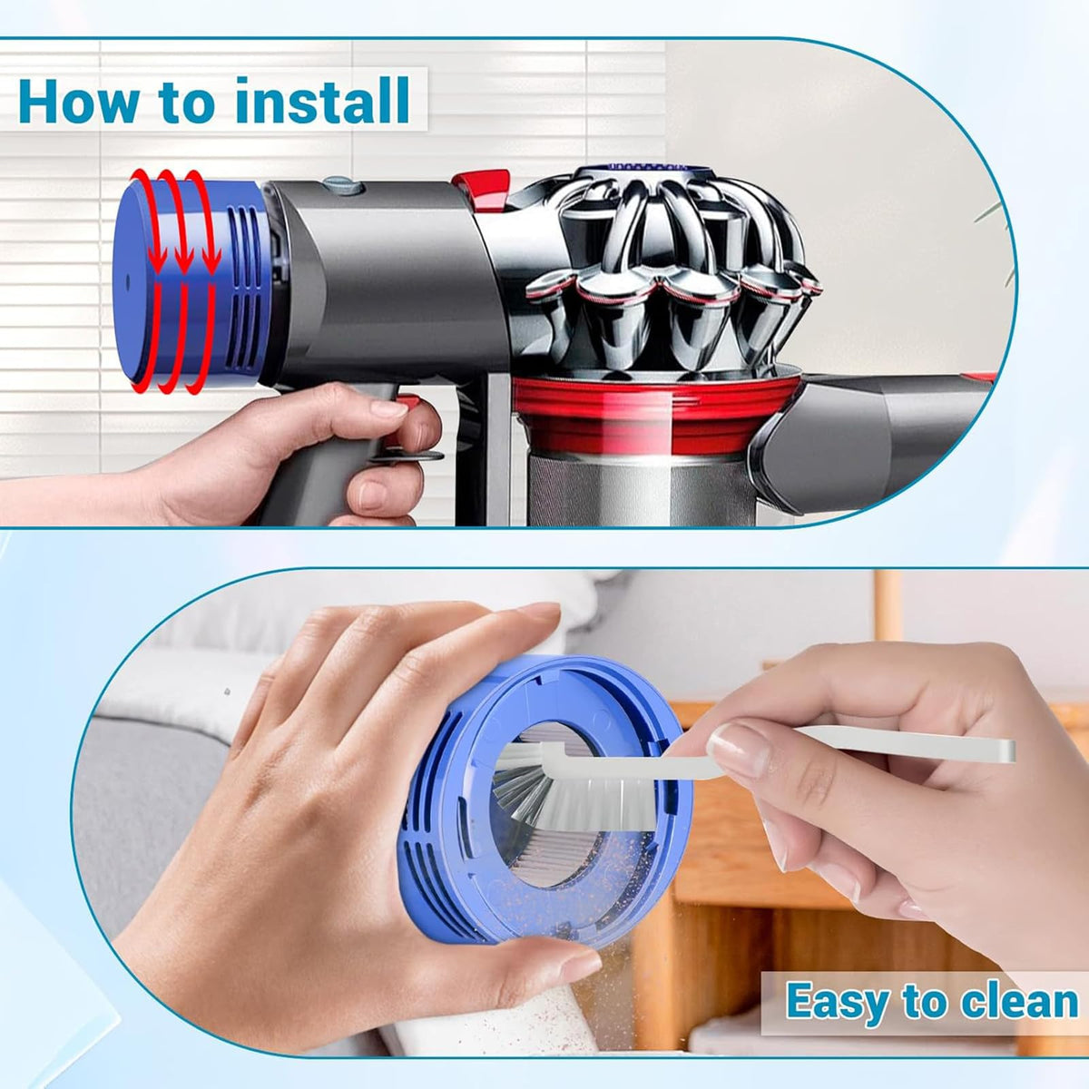 Vacuum Filter Replacement Compatible with Dyson V7 (V6)