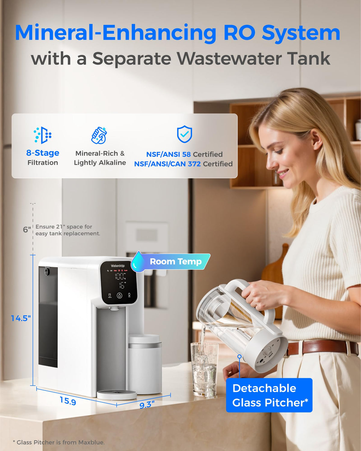 M6SL Mineral Reverse Osmosis Water Filter Countertop