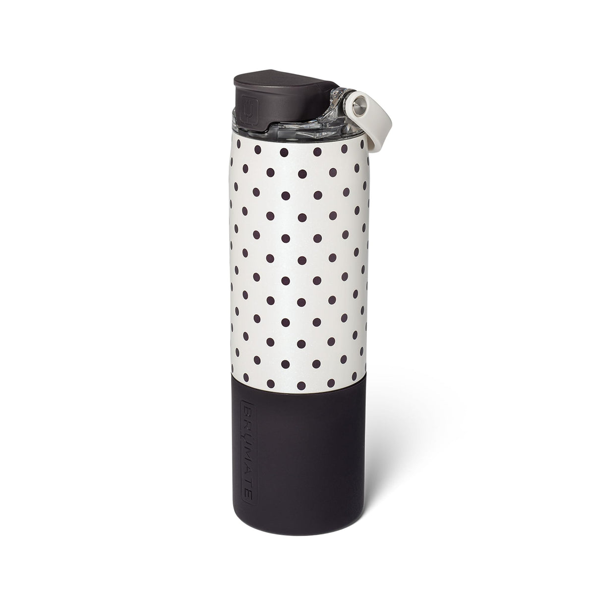 Rise 25oz Water Bottle With 100% Leakproof Covered Silicone Straw (Polka Pearl / 25 Ounces)