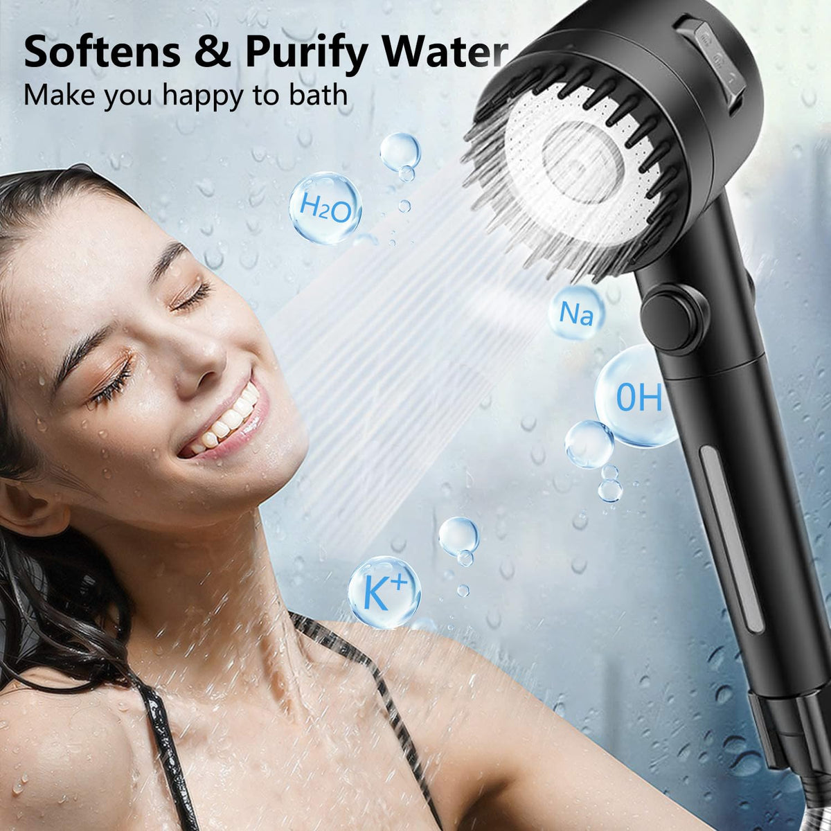 Turbo Shower Head Filter with Minerals (2.7 x 0.87 inches)