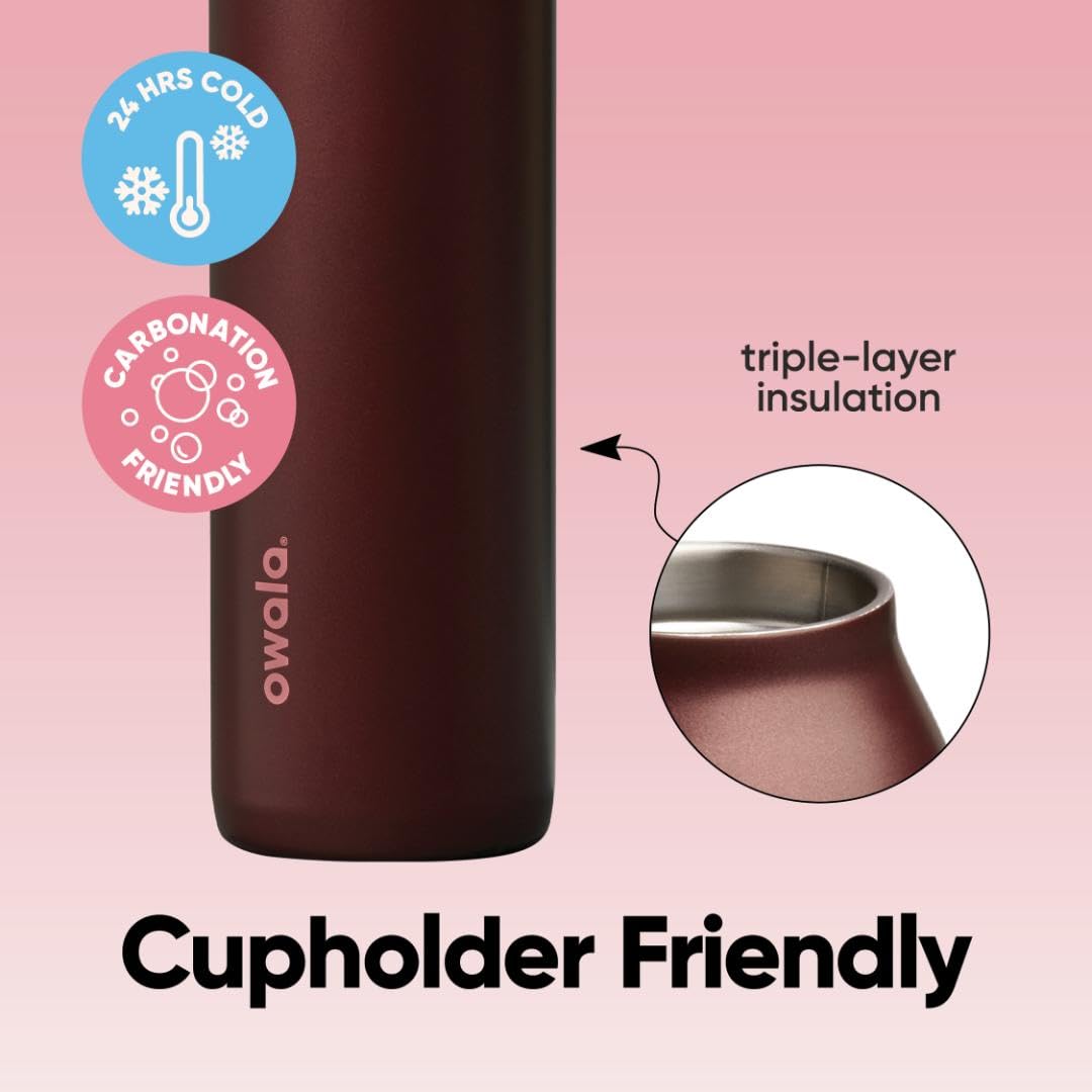 FreeSip Twist Stainless Steel Water Bottle 24 oz Black Cherry (Black Cherry / 24 Ounces)