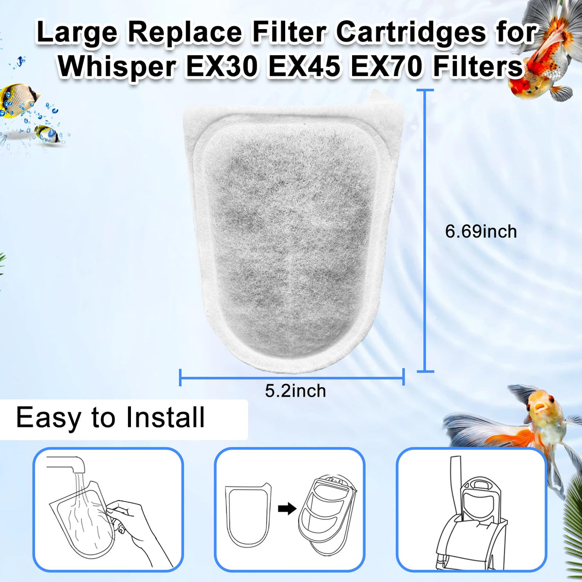 16 Pack Large Replace Filter Cartridge for Whisper EX Filter (16 Pack)