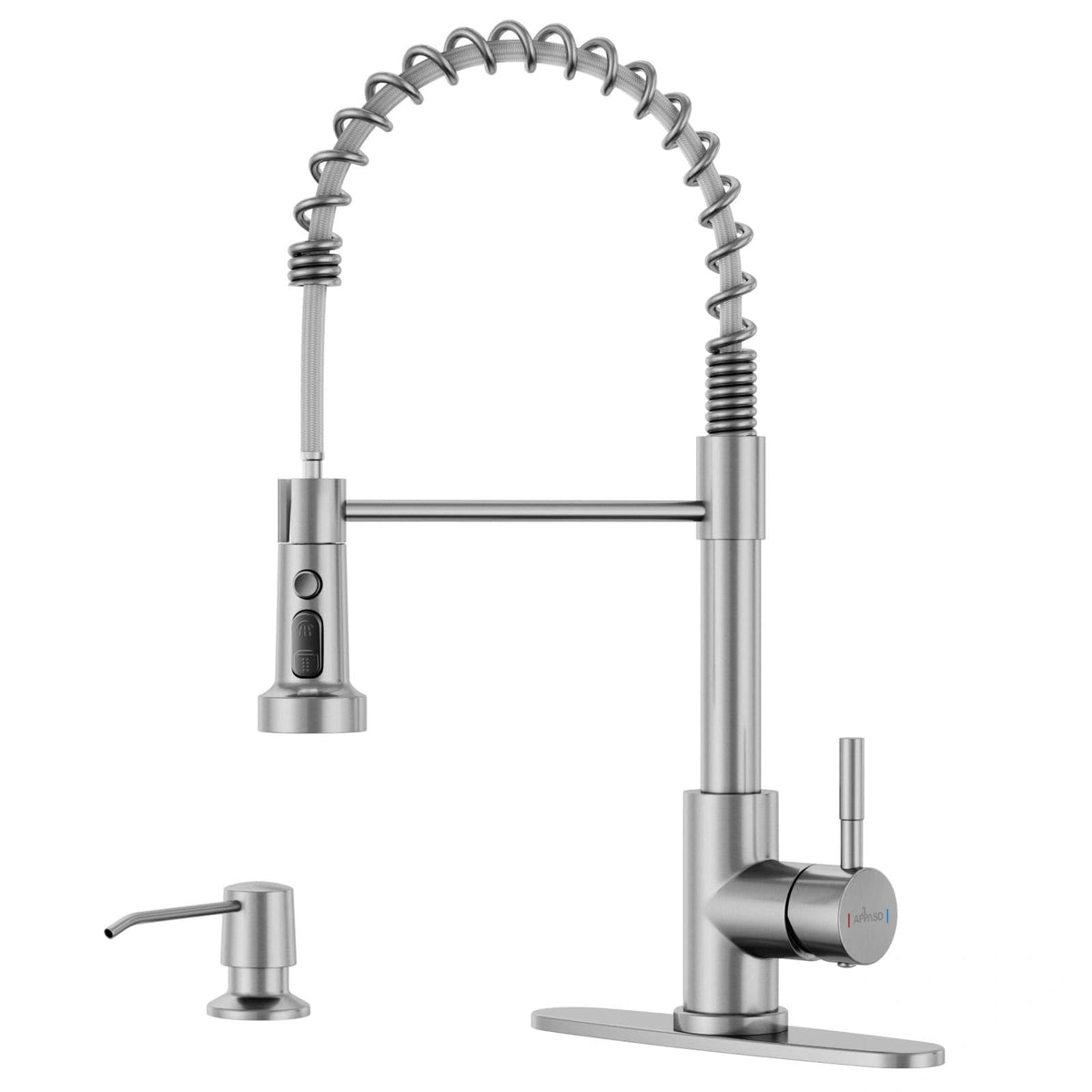 3 Mode Kitchen Faucet with Soap Dispenser (Stainless Steel)