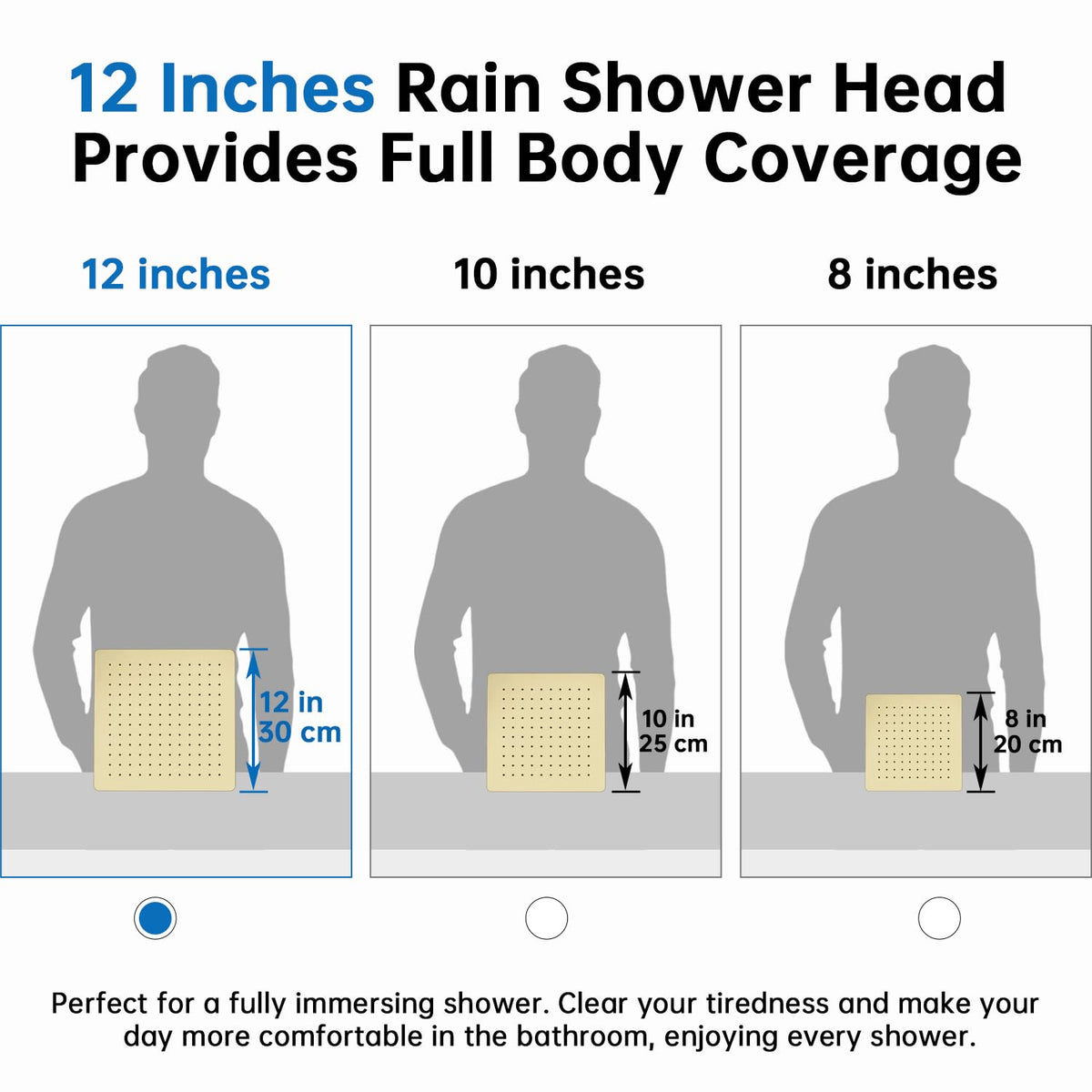 All Metal 12 Inches Rainfall Shower Head with Handheld Combo (12 Inches / Polished Brass)