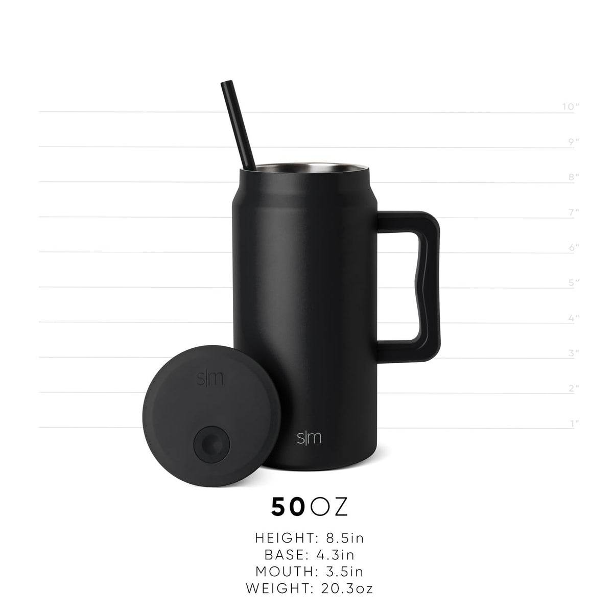 50 oz Mug Tumbler with Handle and Straw Lid (-Winter White / 50 Ounces)