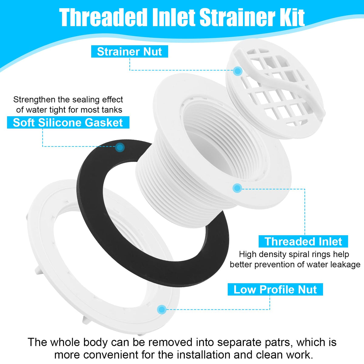 Threaded Inlet Strainer Kit Fits Intex Filter Pumps with 1 (1 Pcs)