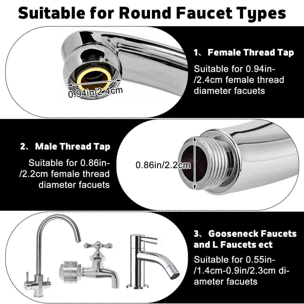 8 Pcs Sink Water Filter Faucet Set (A-8 Pcs)