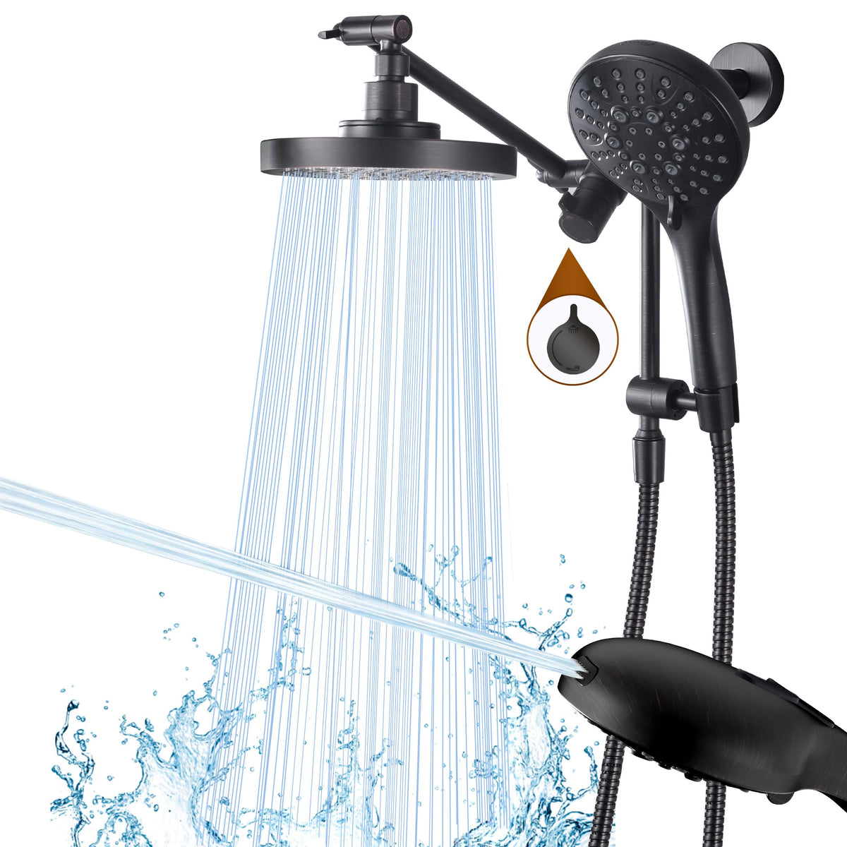 Rain Shower Head with Handheld Spray Built (1.8 GPM / Oil Rubbed Bronze)