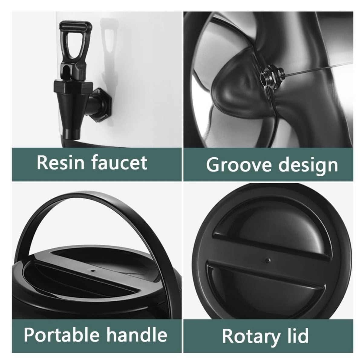 Urn Boiler Hot and Cold Water Dispenser Stainless Steel Tea Hot Water Bottle with Faucet Portable Handle Large Capacity Sealing (A / 8L)
