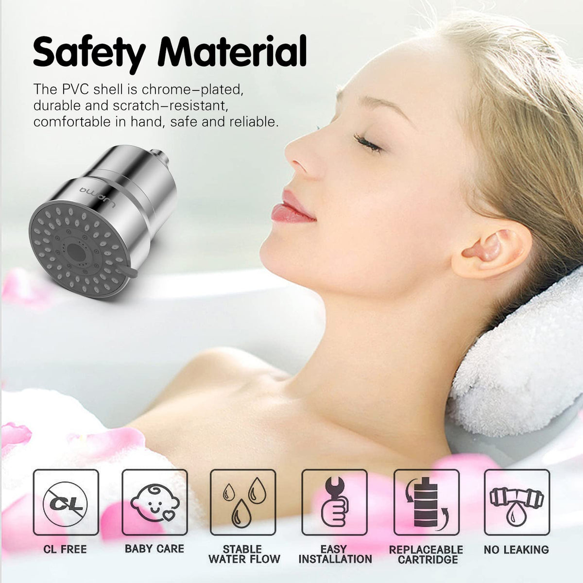 Filtered Showerhead with Shower Filter Cartridge for Remove Chlorine (Filtered Shower Head)