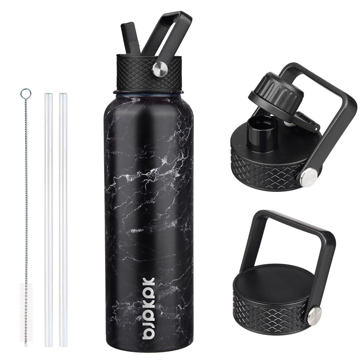 40oz Insulated Water Bottle with Straw Lid (40 Ounces / Midnight)
