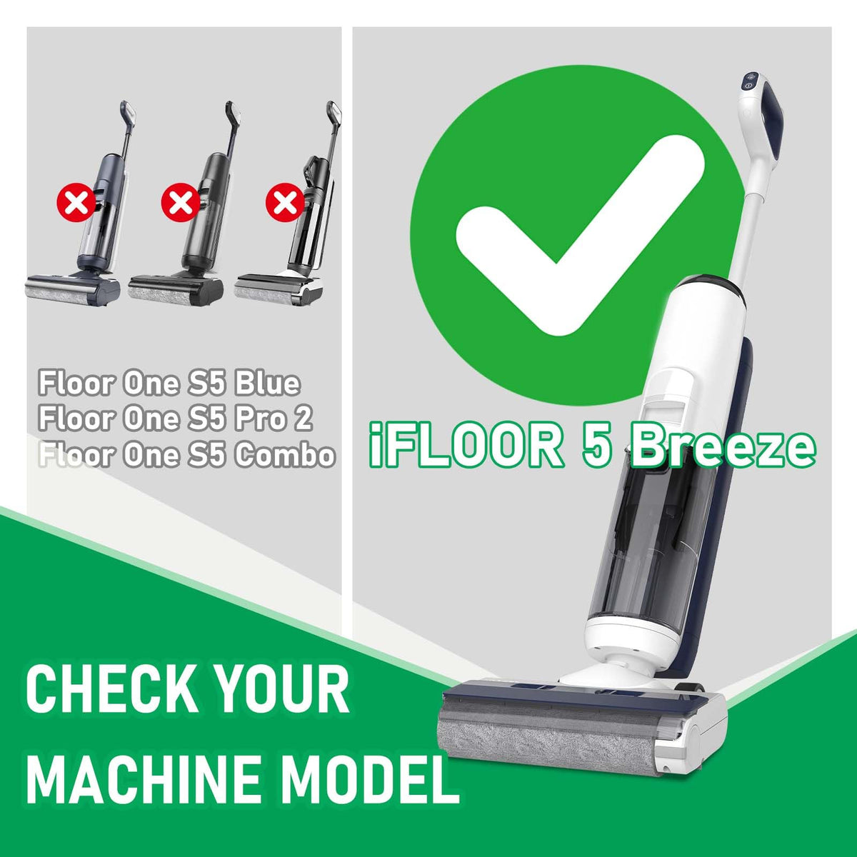 Replacement Roller Brush & Filters for Tineco iFLOOR 5 Breeze (iFLOOR 5 Breeze Roller+Filters)