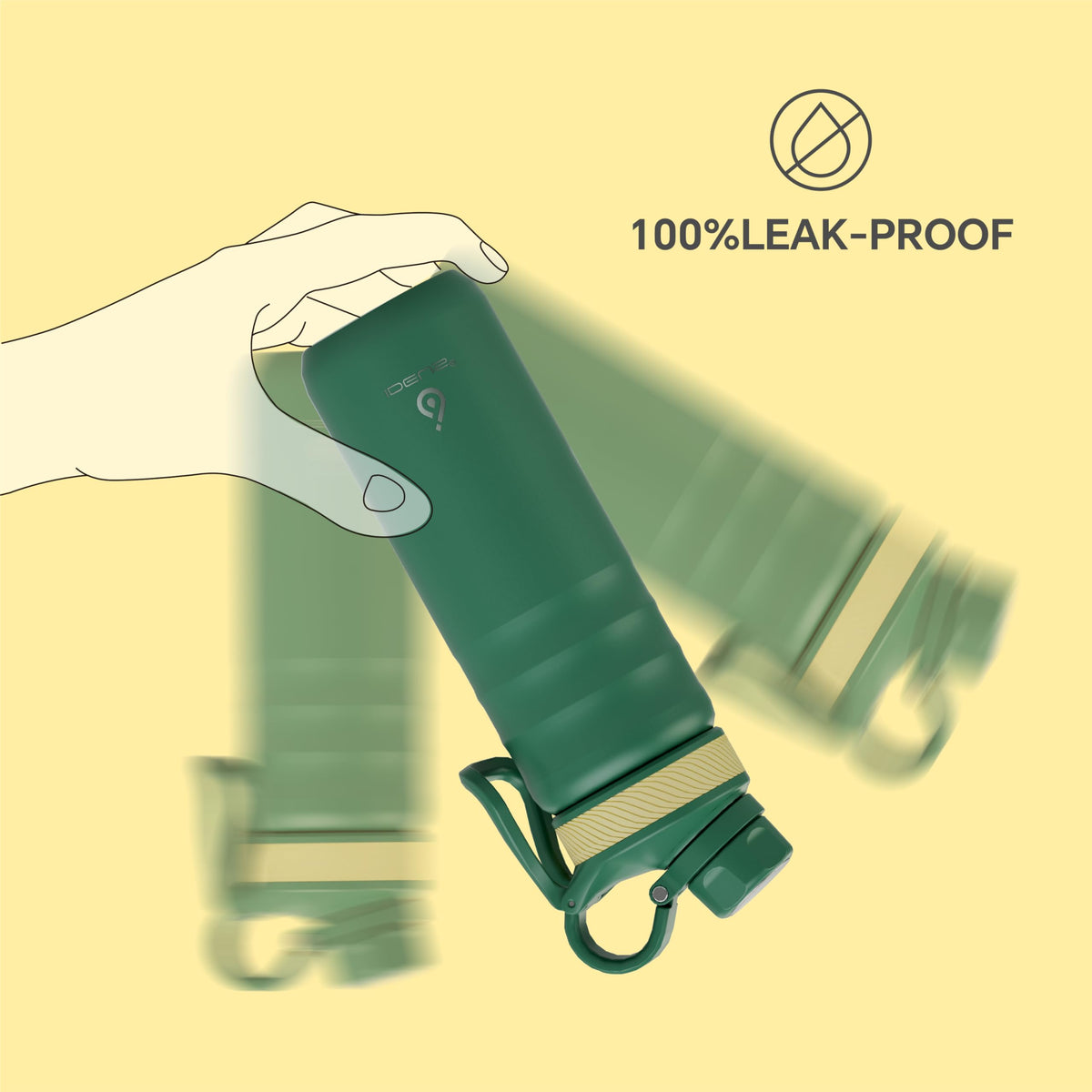 24 oz Insulated Water Bottle with 2 Leak (Green / 24 Ounces)