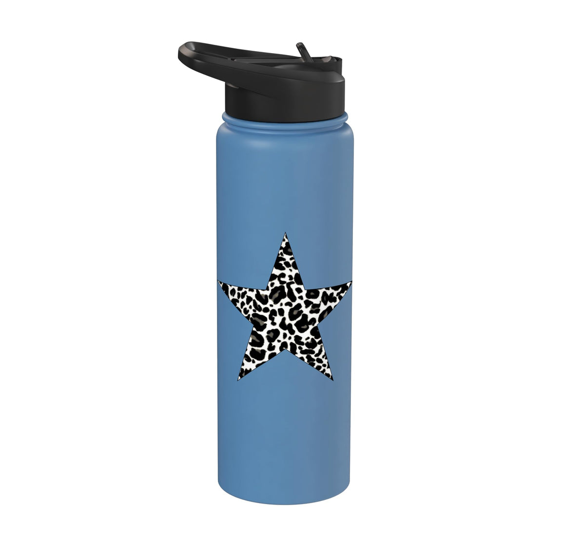 Star Shape Cute Cheetah Leopard Print Graphic Stainless Steel Insulated Water Bottle