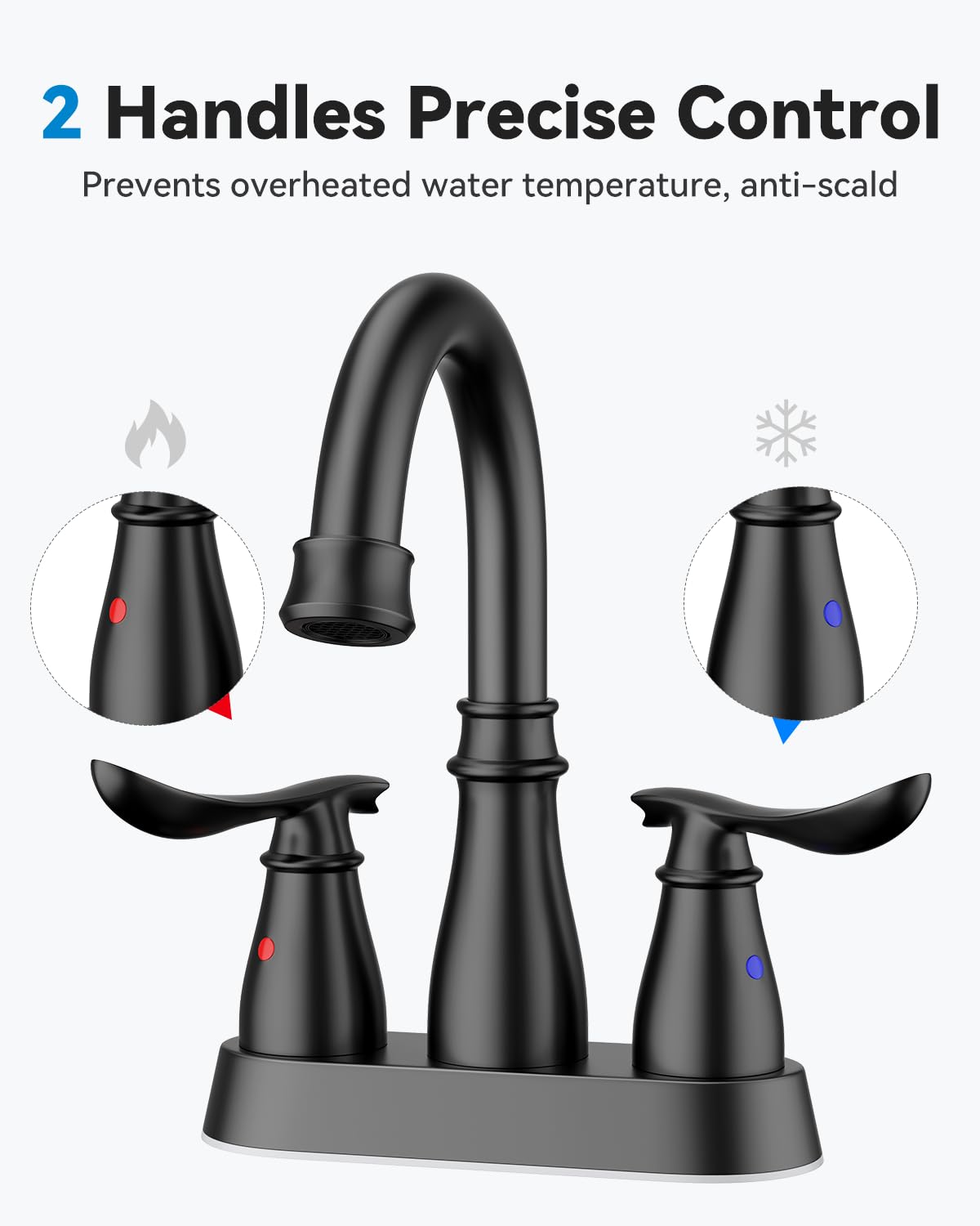 4 Inch Centerset Laundry Faucet (Matte Black)