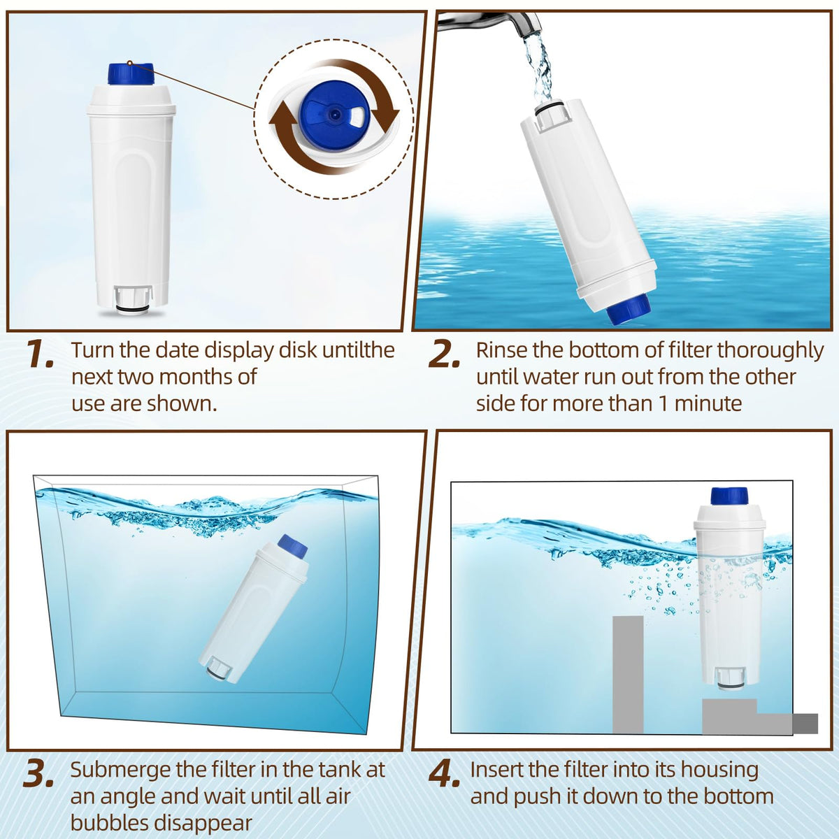 Coffee Machine Water Filter Compatible with Delonghi DLSC002