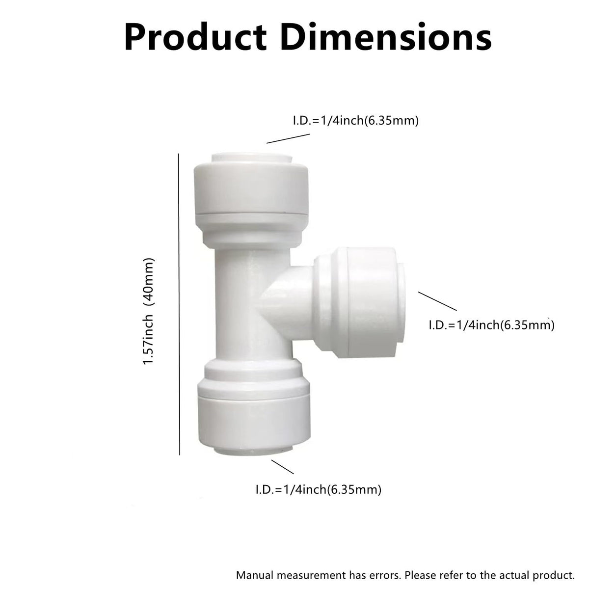 15 pcs 1 4" Tee 3 Way Tube Quick Connect Push Fit RO Water Reverse Osmosis System (1/4 inch T connect(15))