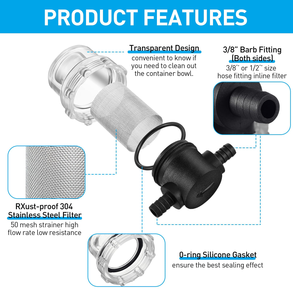 1 Piece Water Pump Strainer 3
