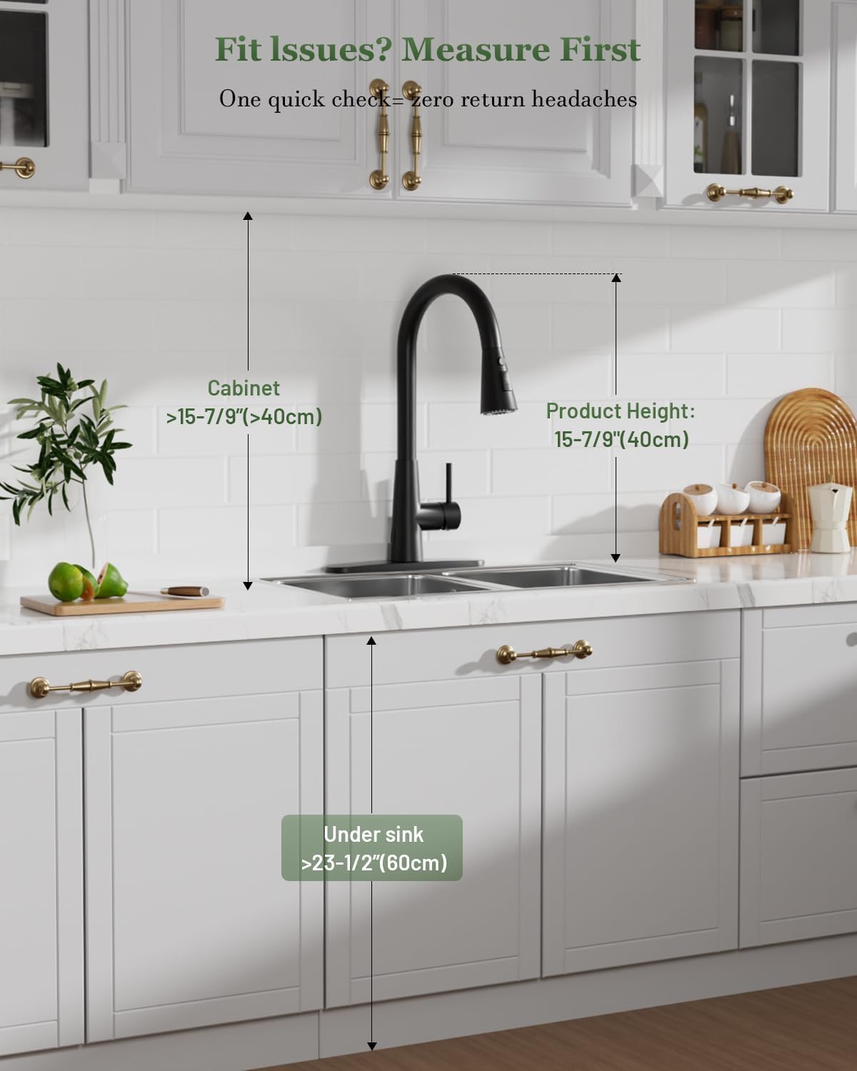 Touchless Kitchen Faucet Black with Pull Down Sprayer (Smart Black Matte)