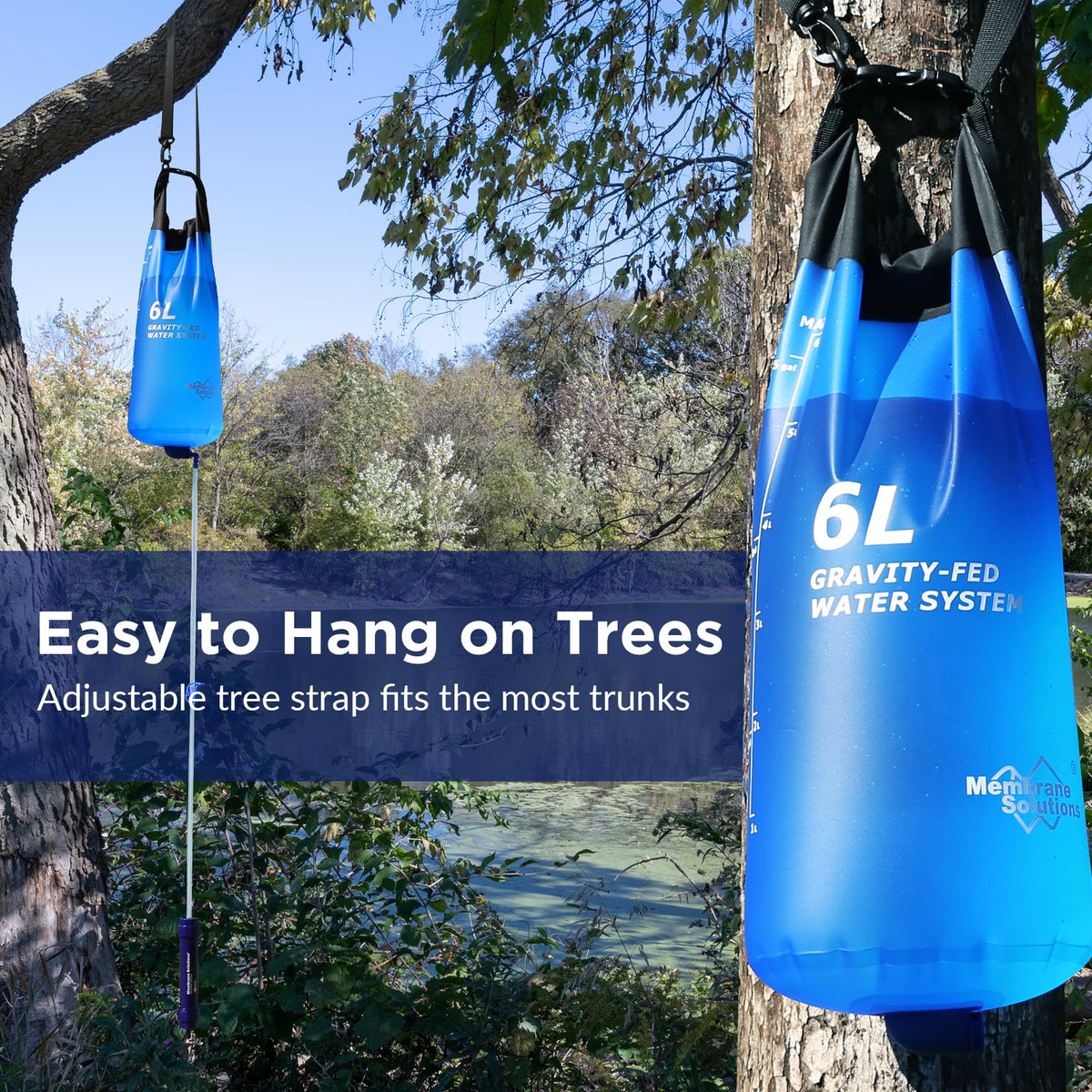 6L Gravity Water Filter Pro for Group Camping (6L-Blue)
