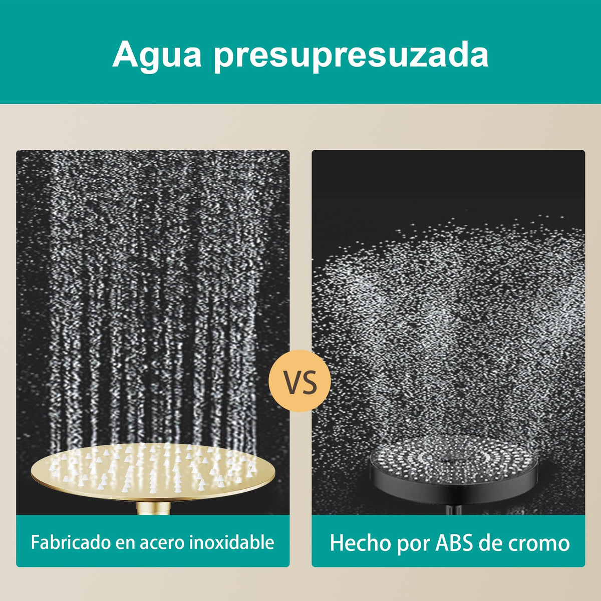 All Metal 6Inch Rain Shower Head (Brushed Gold / 6 Inch)