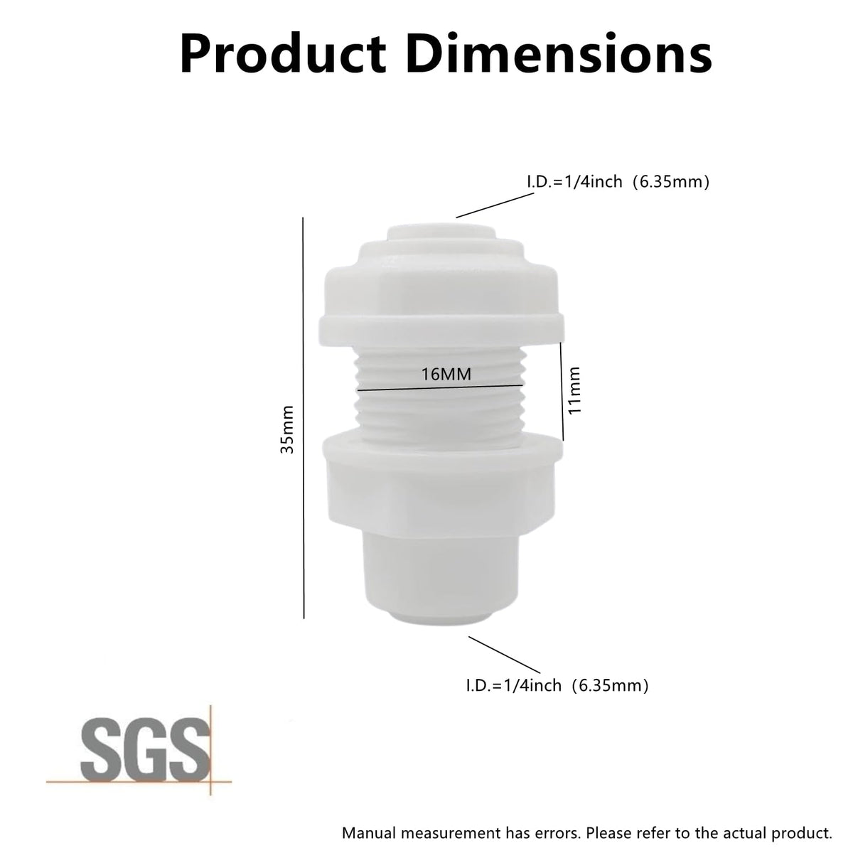 10 Pack 1 4" Bulkhead Connector Include 10 end Plug (1/4" X 1/4" Bulkhead Connector(10))