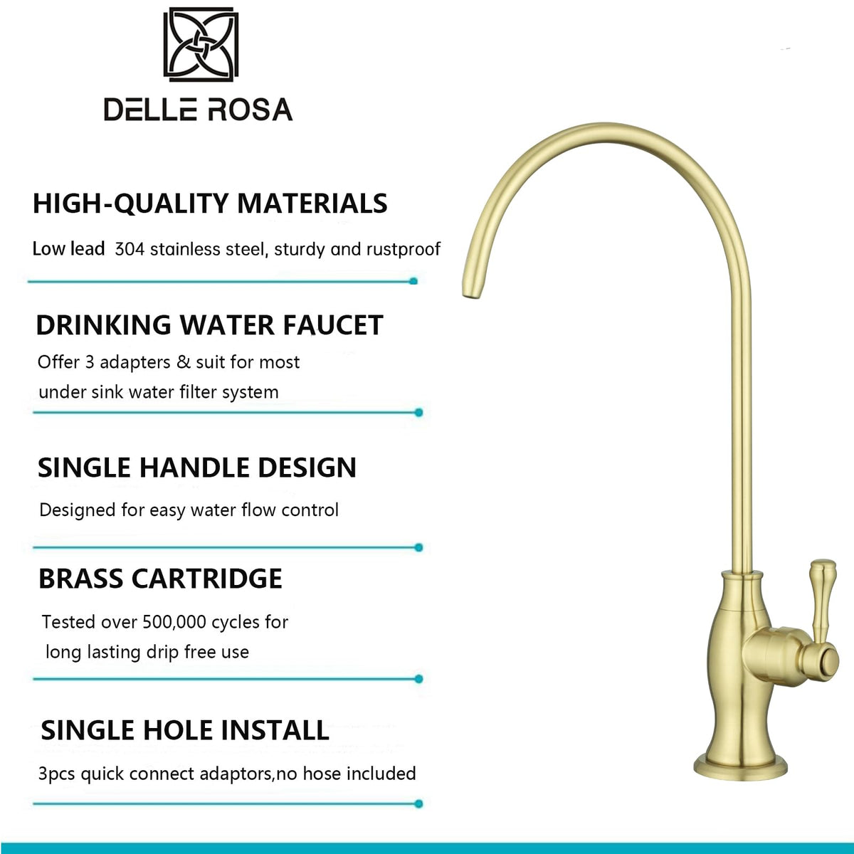 Brushed Gold Drinking Water Faucet (Brushed Gold（Light Gold）)