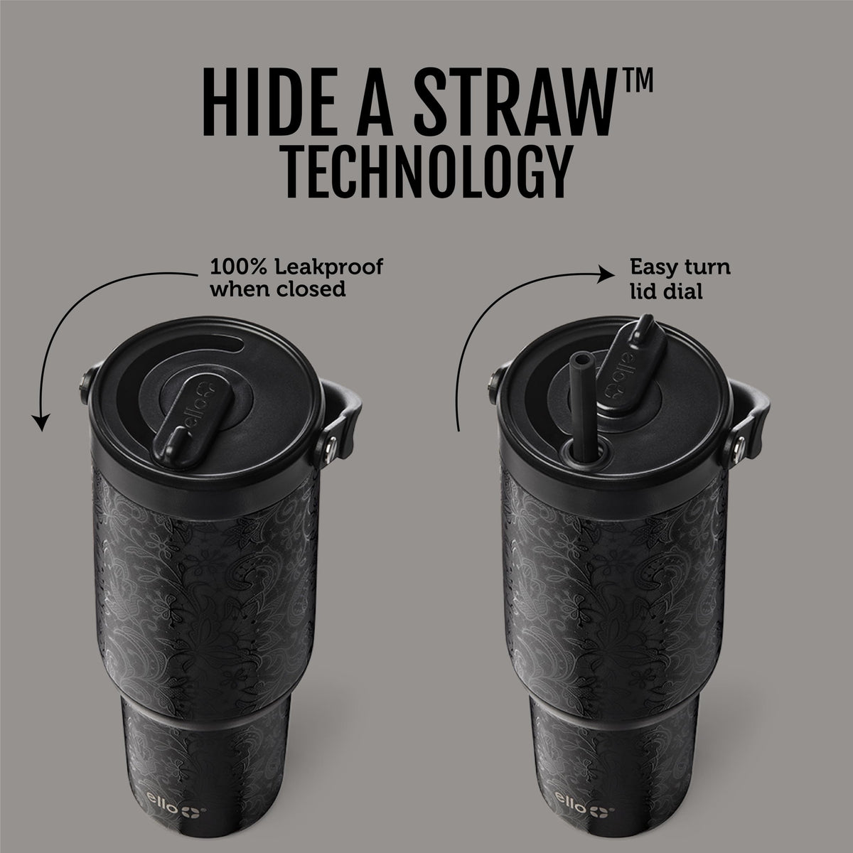 Oasis Go+ 32oz Tumbler with Top Handle and Retracting Straw (32 Ounces / Nocturnal Bat)