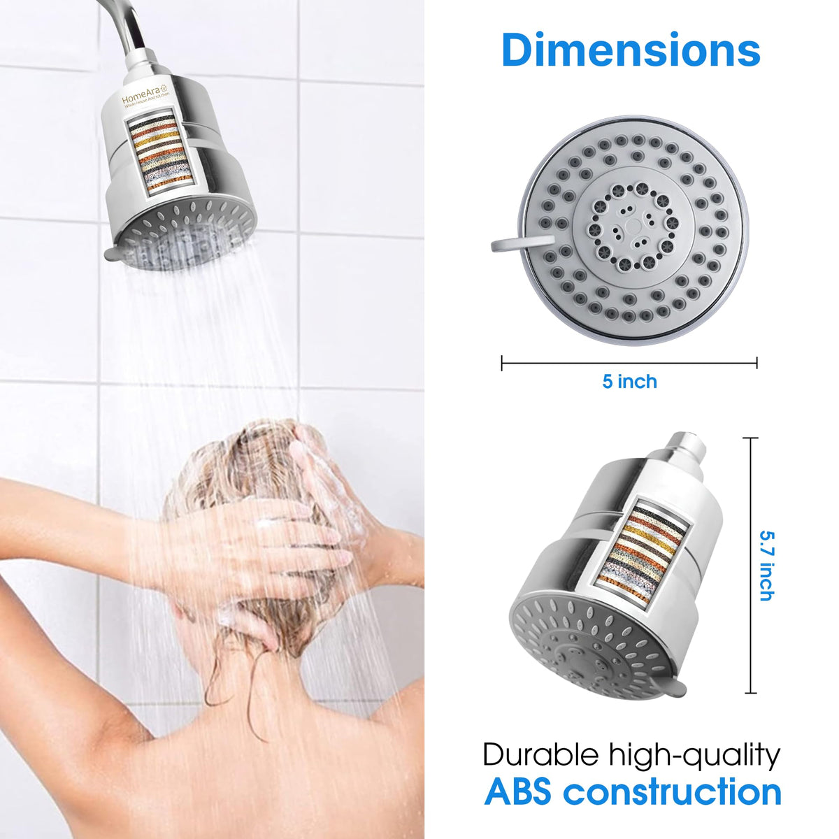 20 Stage Filtered Shower Head with High Pressure