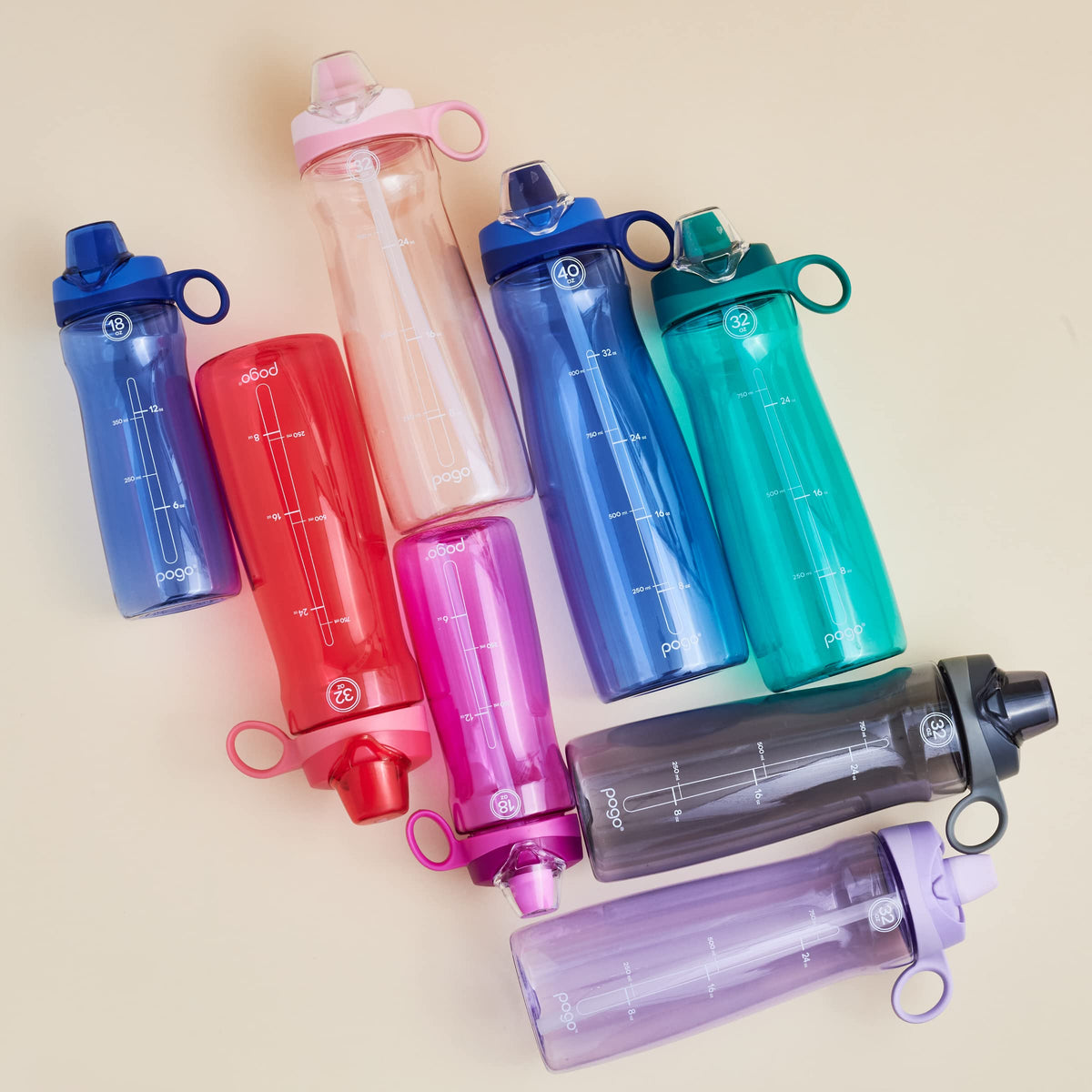 BPA Free Tritan Plastic Water Bottle with Chug Lid (Grey / 18 Ounces)