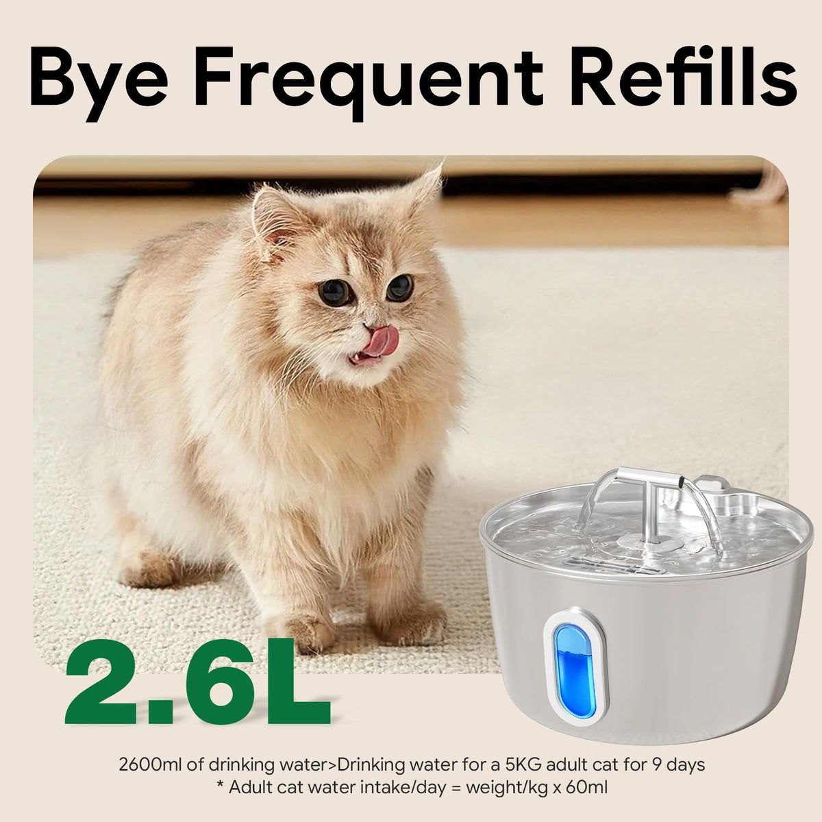 Stainless Steel Cat Water Fountain