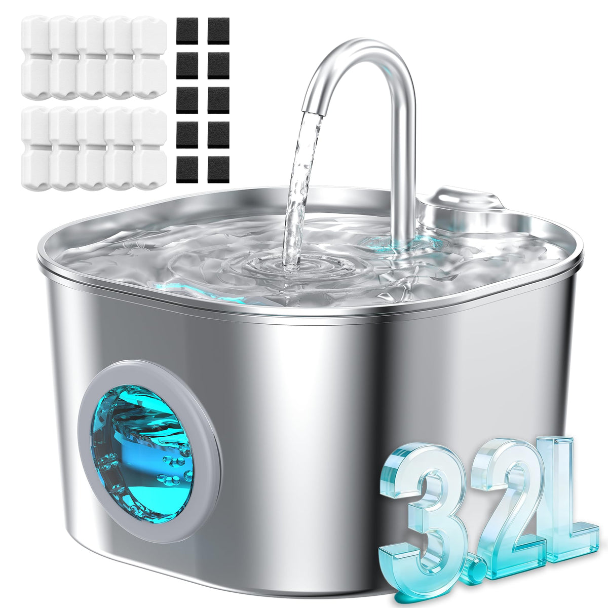 Stainless Steel Cat Water Fountain