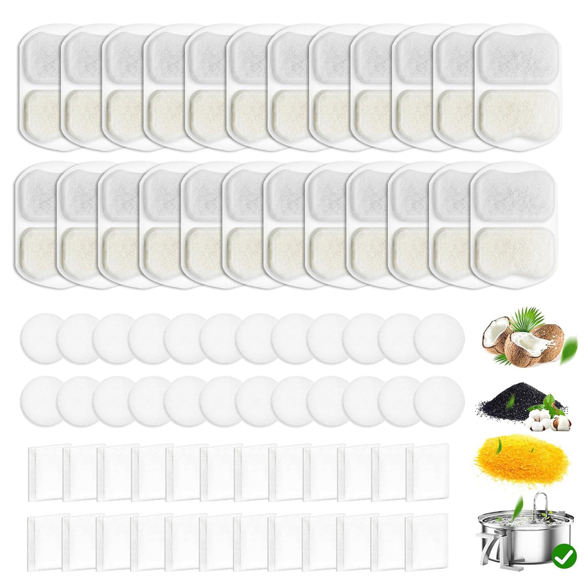 24 Packs Replacement Filters Compatible with Oneisall Dogs Water Fountain (24 Packs)