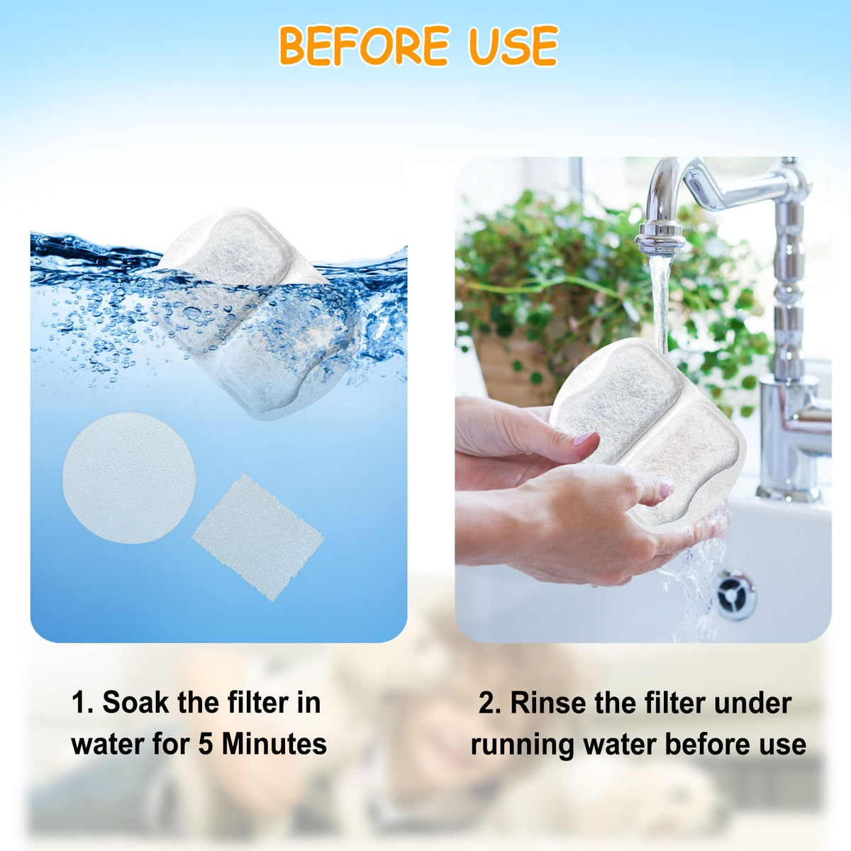 18 Sets Pet Water Fountain Filter Replacement Compatible with Oneisall PWF