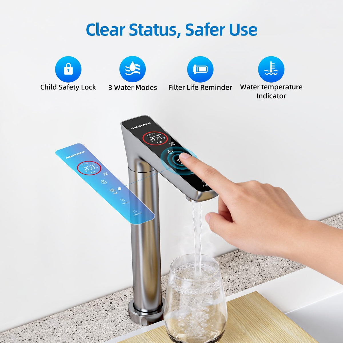 800GPD Reverse Osmosis System with Instant Hot Water