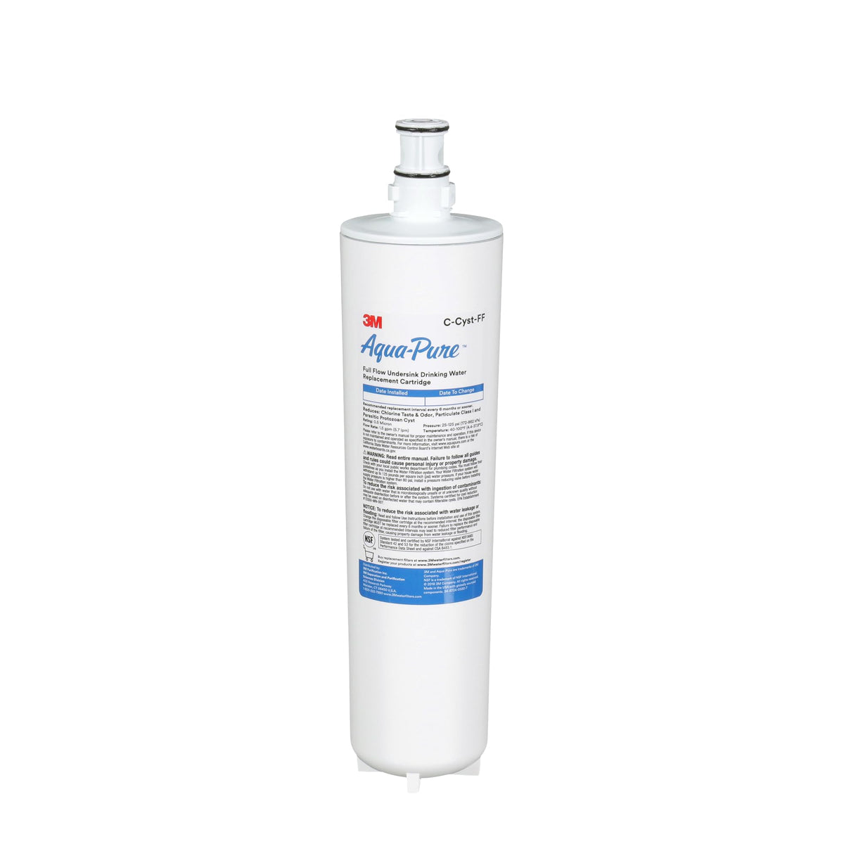 3M Aqua Pure Under Sink Full Flow Replacement Cartridge AP Easy C (C-Cyst-FF Cartridge)