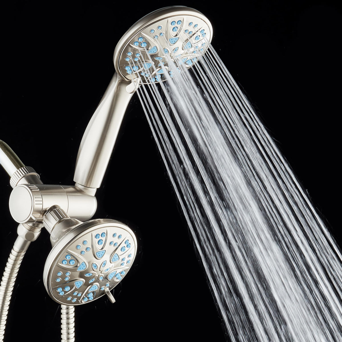 Antimicrobial (2.5 Gallons Per Minute / Satin Nickel / Aqua Blue Jets)