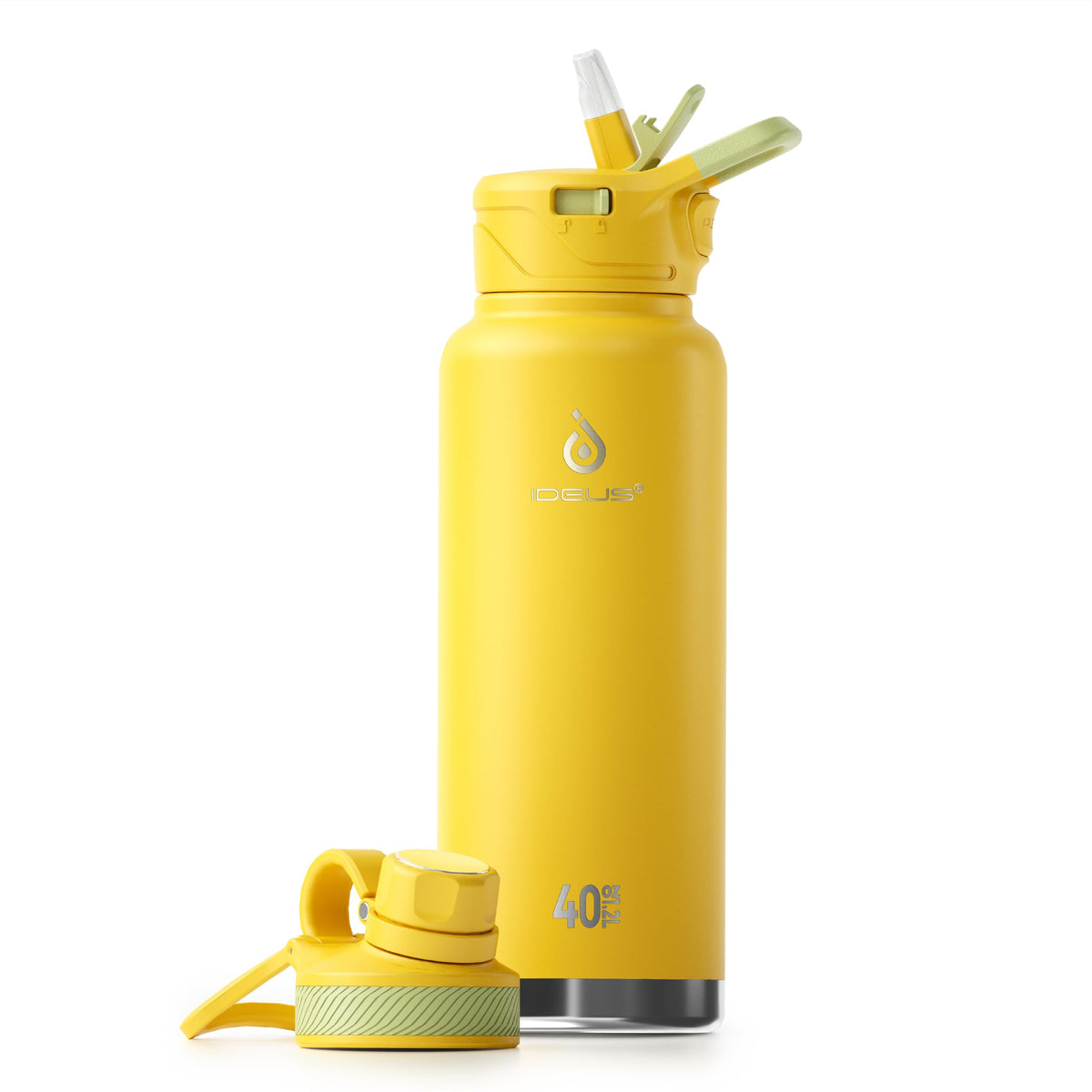 40 oz Insulated Water Bottle with 2 Leak (Bright Yellow / 40 Ounces)