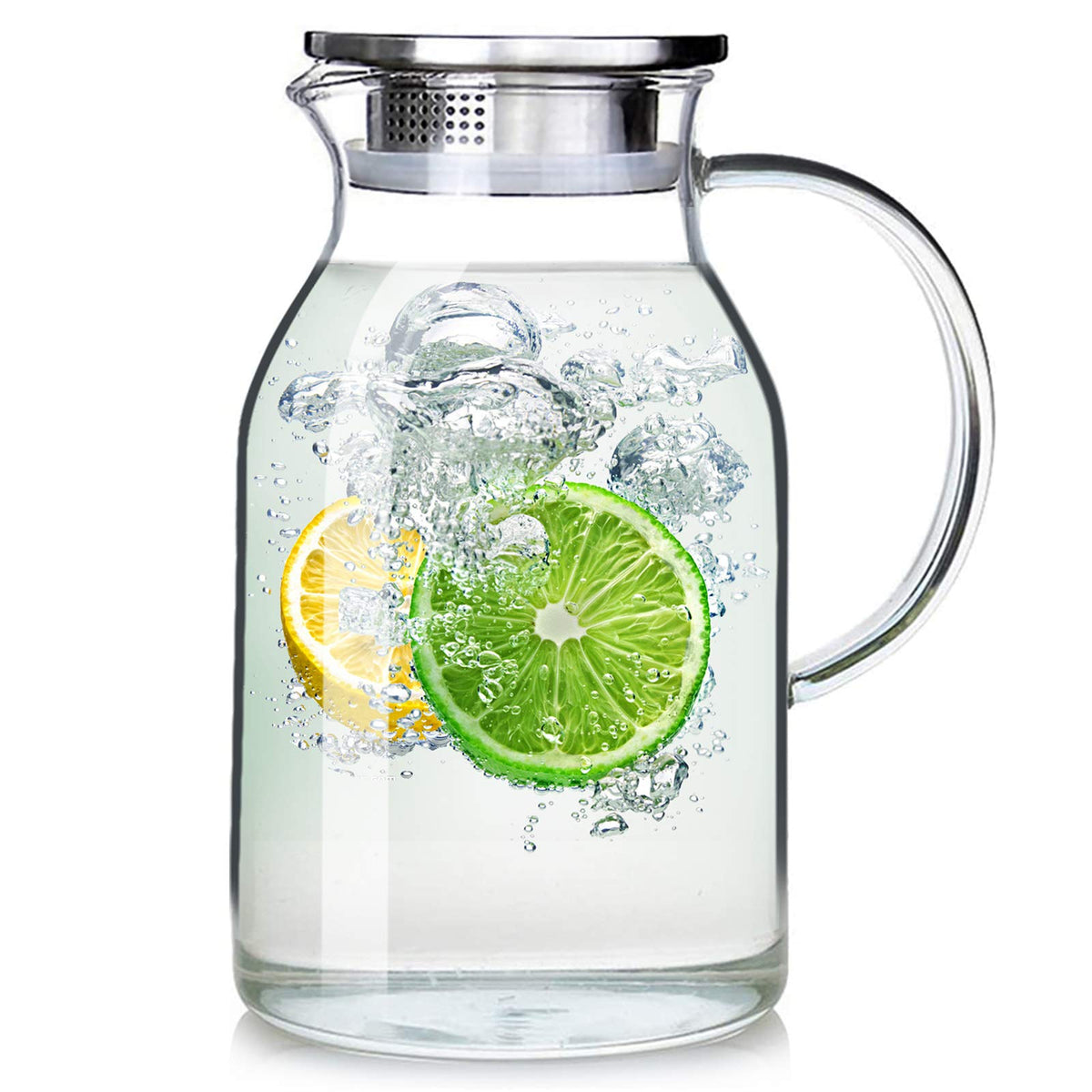 88oz Glass Pitcher with Lid and Handle (Standard Model / 88 Ounces)