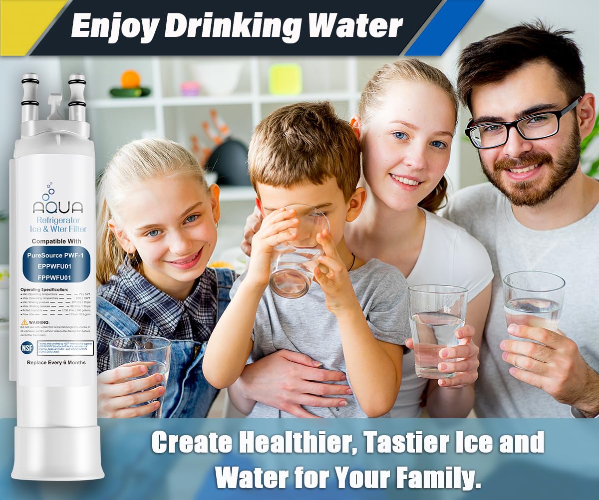 AQUA012 FPPWFU01 Water Filter Replacement Compatible with EPPWF01 PureAdvantage PWF (3-PACK)